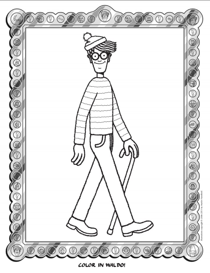 Where's Waldo Coloring Sheet